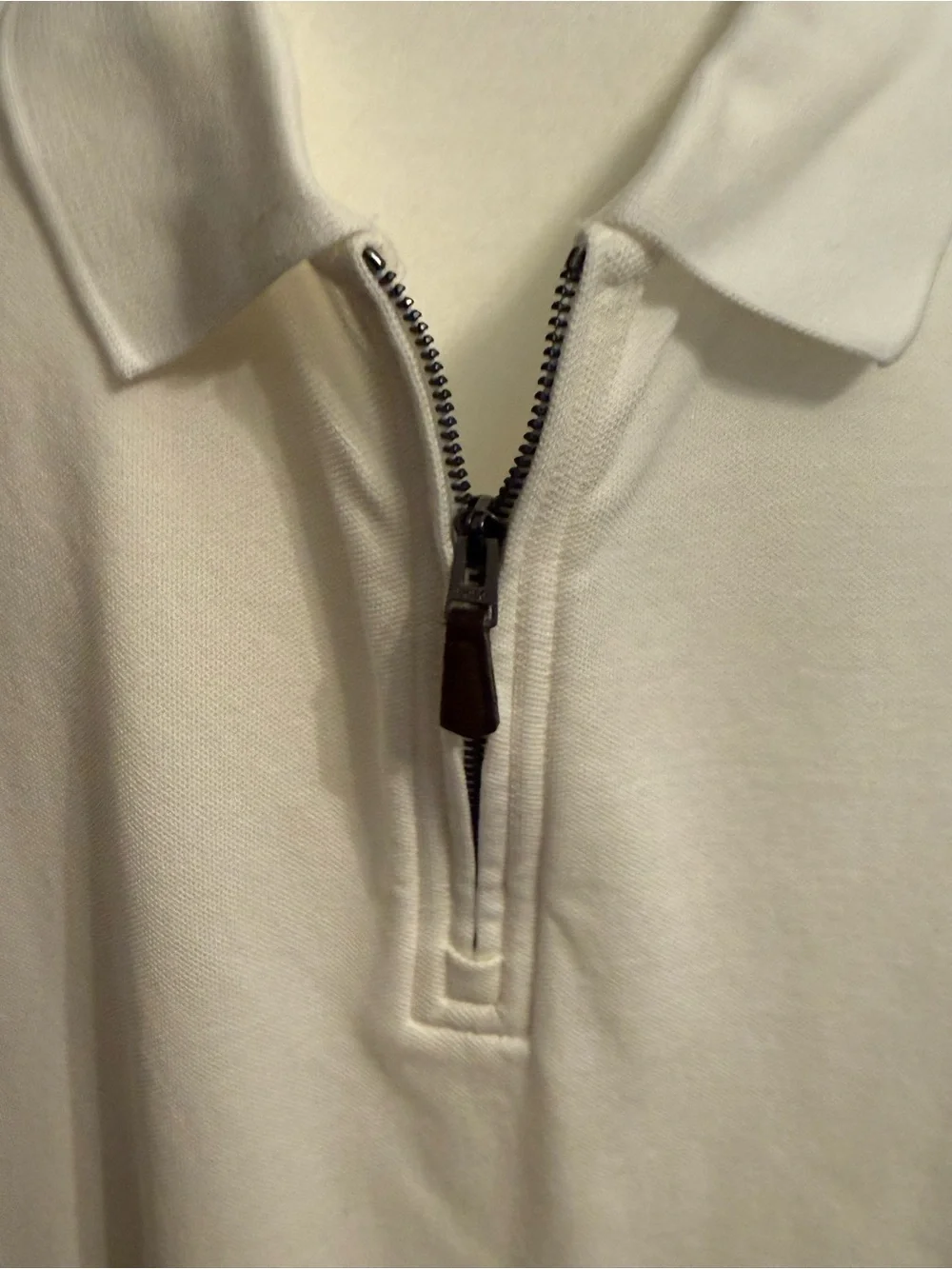 Men's White Ralph Lauren Zip Polo Shirt